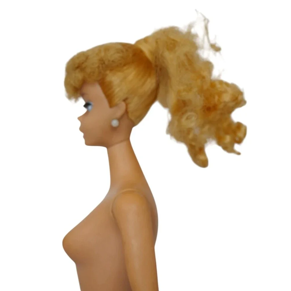 Mattel 1962 Ash Blonde Ponytail Barbie #6 with Red Bathing Suit